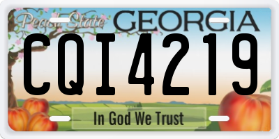 GA license plate CQI4219