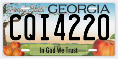 GA license plate CQI4220