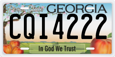 GA license plate CQI4222