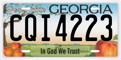 GA license plate CQI4223