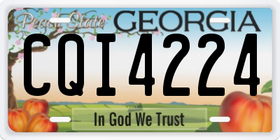 GA license plate CQI4224