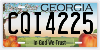 GA license plate CQI4225
