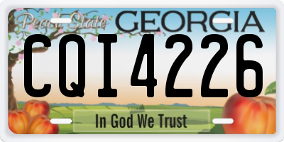 GA license plate CQI4226