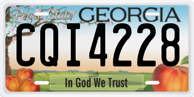 GA license plate CQI4228