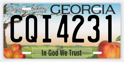 GA license plate CQI4231