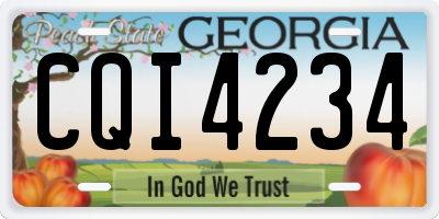 GA license plate CQI4234