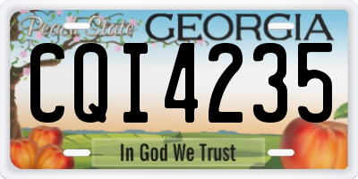 GA license plate CQI4235