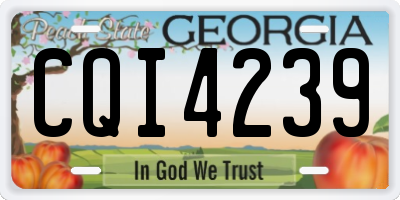 GA license plate CQI4239