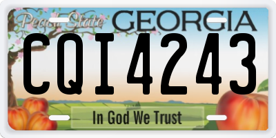 GA license plate CQI4243
