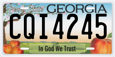 GA license plate CQI4245