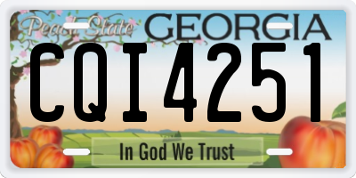 GA license plate CQI4251