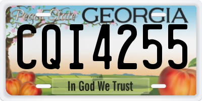 GA license plate CQI4255