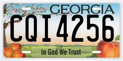 GA license plate CQI4256