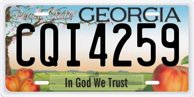 GA license plate CQI4259