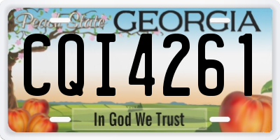 GA license plate CQI4261