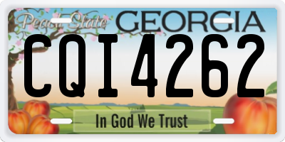 GA license plate CQI4262