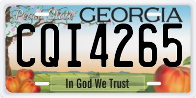 GA license plate CQI4265