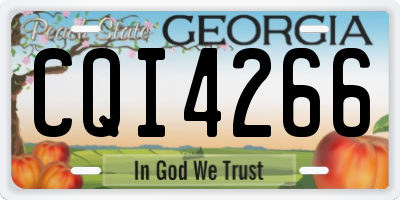 GA license plate CQI4266