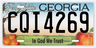 GA license plate CQI4269