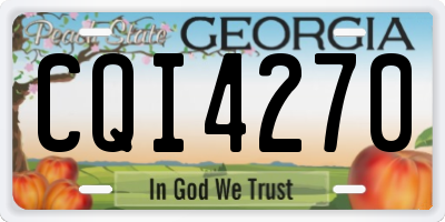 GA license plate CQI4270