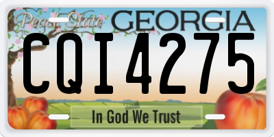 GA license plate CQI4275