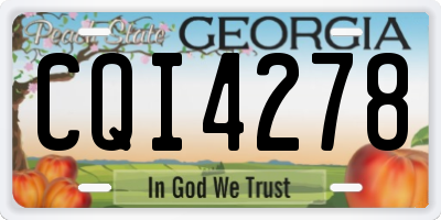 GA license plate CQI4278