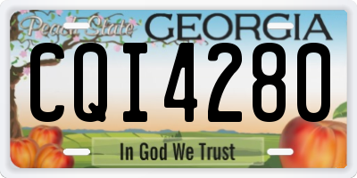 GA license plate CQI4280