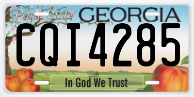 GA license plate CQI4285