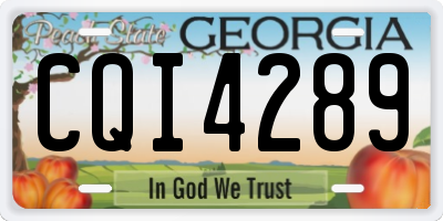 GA license plate CQI4289