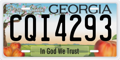 GA license plate CQI4293