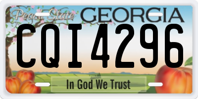 GA license plate CQI4296