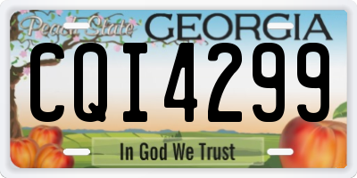 GA license plate CQI4299