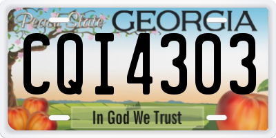GA license plate CQI4303