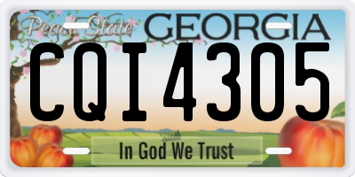 GA license plate CQI4305