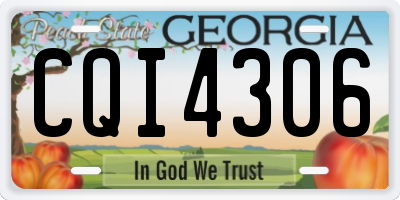 GA license plate CQI4306