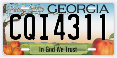 GA license plate CQI4311