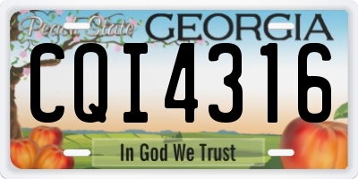 GA license plate CQI4316