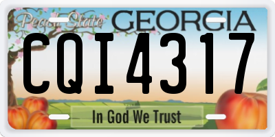 GA license plate CQI4317