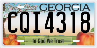 GA license plate CQI4318