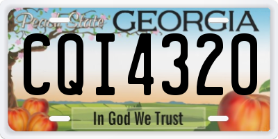 GA license plate CQI4320