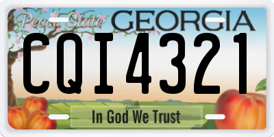 GA license plate CQI4321