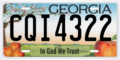 GA license plate CQI4322