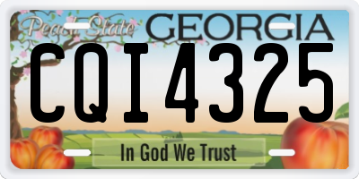 GA license plate CQI4325