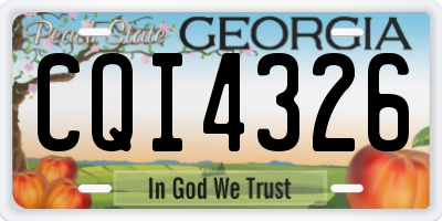 GA license plate CQI4326