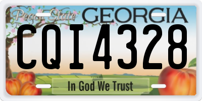 GA license plate CQI4328