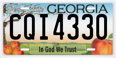 GA license plate CQI4330