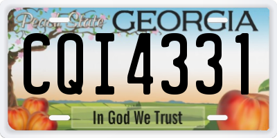 GA license plate CQI4331