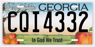 GA license plate CQI4332