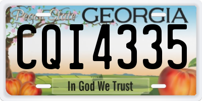 GA license plate CQI4335