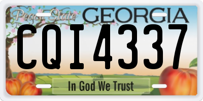 GA license plate CQI4337